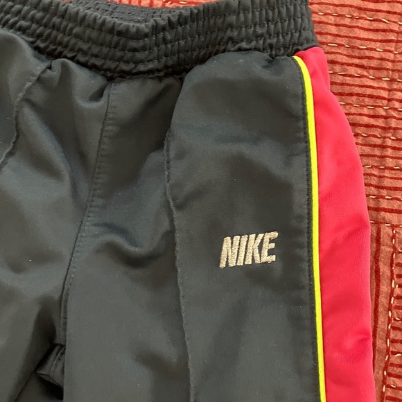 Nike Kids size 18 months Black Joggers with Red and neon Yellow Stripes - Picture 10 of 10